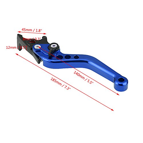 Qiilu Universal 1 par de Palanca de freno de doble disco Aleación de aluminio CNC para Motocicleta Scooter Modificación(azul)