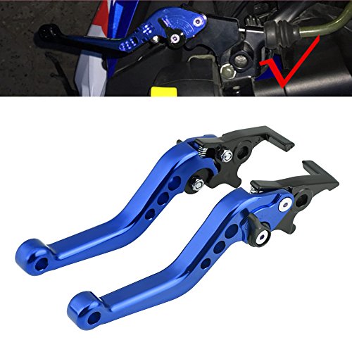 Qiilu Universal 1 par de Palanca de freno de doble disco Aleación de aluminio CNC para Motocicleta Scooter Modificación(azul)