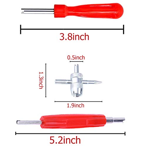 QISF Kit de Herramientas de Extracción de Vástago de Válvula de Neumático( 30 X núcleos de válvula,3 X Herramienta para Reparar válvulas de neumáticos) para Automóviles Motocicletas Camiones