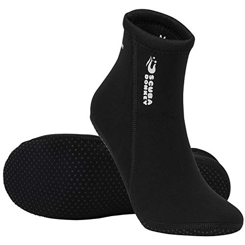 QKURT Calcetines de Neopreno de 2 mm, calcetín de Traje de Neopreno para Buceo, Snorkel y Deportes acuáticos, Calcetines Antideslizantes para Hombres Mujeres