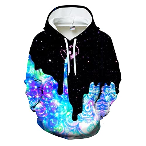 QTJY Sudadera con Capucha Impresa a la Moda en 3D, Sudadera con Estampado de Manchas de Pintura en Color de Salpicaduras para Hombres y Mujeres Sudadera con Capucha Streetwear Top L 3XL