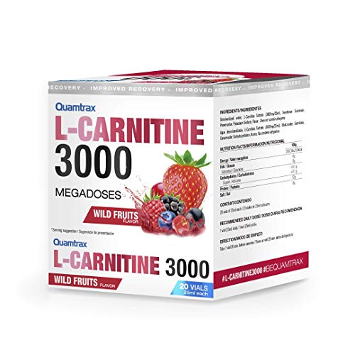 Quamtrax L-Carnitine 3000 Sabor Frutos del Bosque - 20 viales x 25ml