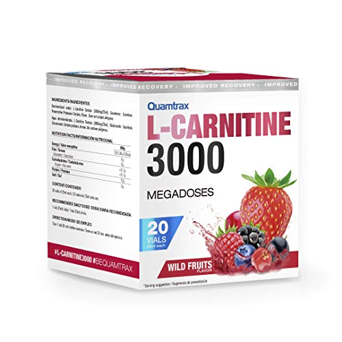 Quamtrax L-Carnitine 3000 Sabor Frutos del Bosque - 20 viales x 25ml