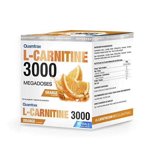 Quamtrax Nutrition L-Carnitine 3000, Naranja - 20 viales x 25 ml