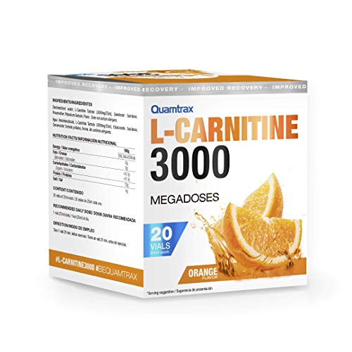 Quamtrax Nutrition L-Carnitine 3000, Naranja - 20 viales x 25 ml