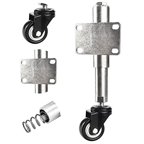 QUCUMER Rueda con Resorte para Porton Ruedas Giratorias para Portones Ruedas Giratorias Retráctiles de Servicio Pesado para Porton Puertas de Madera, 360 Giratoria, Carga: 60 Kg/220 Libras