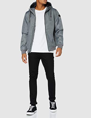 Quiksilver Brooks 5k - Chaqueta Impermeable Con Capucha Para Hombre Chaqueta Impermeable Con Capucha, Hombre, medium grey heather, S