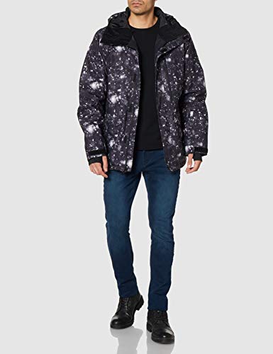 Quiksilver Mission Printed-Chaqueta para Nieve para Hombre, True Black woolflakes, M