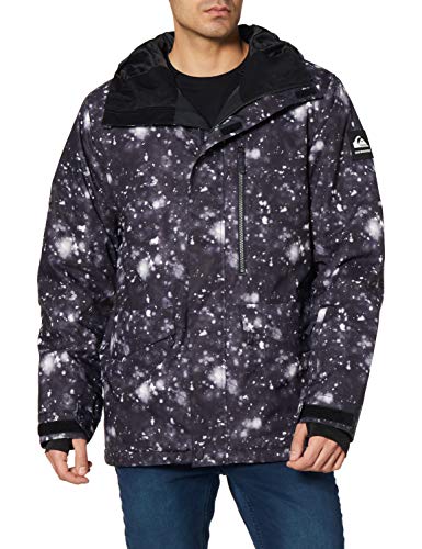 Quiksilver Mission Printed-Chaqueta para Nieve para Hombre, True Black woolflakes, M