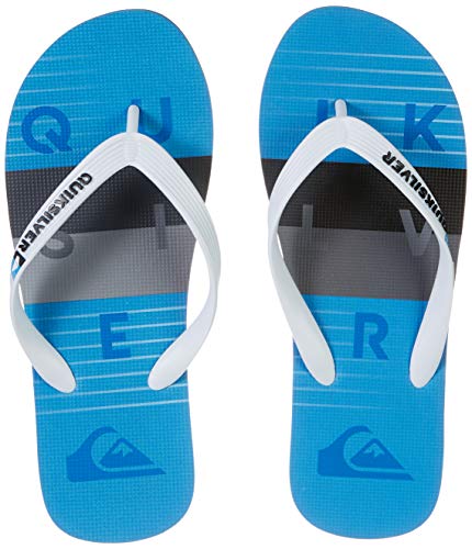 Quiksilver Molokai Word Block-Chanclas para Hombre, Blanco, Gris y Azul, 40 EU