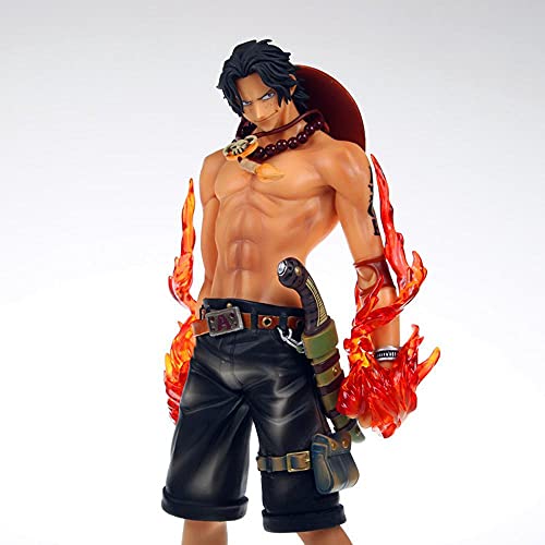 QWEIAS One Piece Fire Punch Ace Action Figure Anime Estatuas PVC Cool Carácter De Acción Realista Modelo De Juguete Decoraciones De Escritorio Decoraciones Coleccionistas Home Car A-21cm