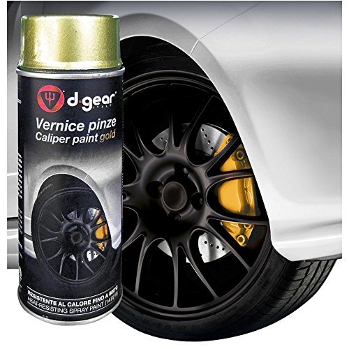 RAE D Gear - Pintura para pinzas de freno de alta temperatura para coche, moto, scooter, barco, 800 ° + 1 adhesivo de PC de repuesto de coche europeo gratis (dorado)