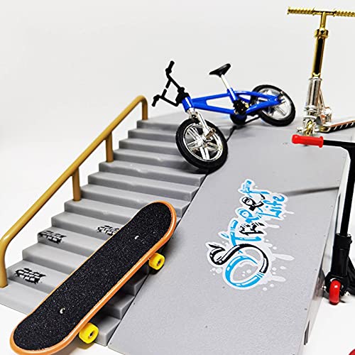 Rampas Skate Park Kit ，Monopatines de Juguete para Dedos Parque de Mini Patín de Dedos Kit de Rampa de Piezas Fingerboards Tech Skate Juguete para Niños