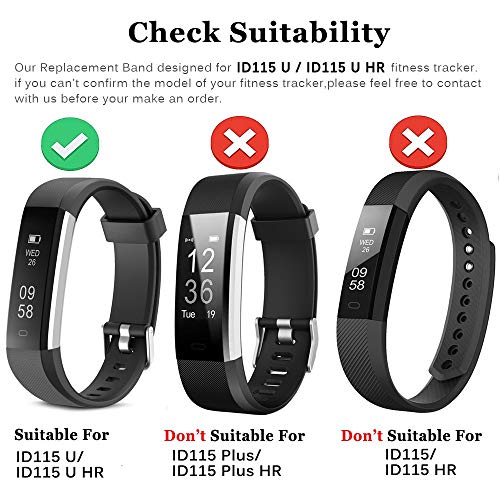 Rayfit Pulseras de Repuesto para Fitness Tracker Correa ID115U / Correa 115U / 115UU Smart Band Correa Repuesto de Reloj Deportivo Inteligente Pulseras Actividad Contador Pasos Calorías Podómetro