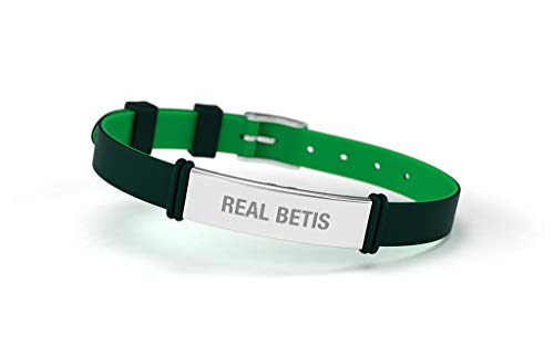 Real Betis Balompié Pulsera Fashion Verde Ajustable para Hombre, Mujer y Niño | Pulsera de Silicona y Acero Inoxidable | Apoya Producto Oficial verdiblanco | RBB