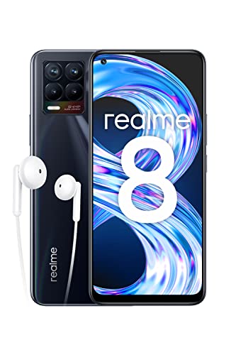 realme 8 - Smartphone Libre (Pantalla AMOLED superior 6.4", 8GB RAM +128GB Almacenamiento, MediaTek Helio G95, Cámara cuádruple con IA de 64MP, Carga Dart de 30W con batería de 5000 mAh) Punk Black