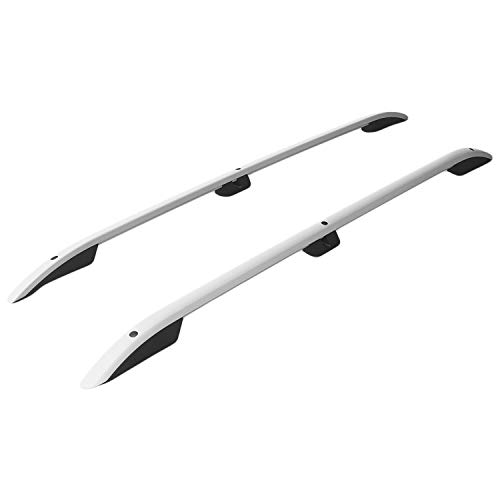 RE&AR Tuning Barras de Techo Aluminio rieles Portaequipajes Barras Superiores Rail laterales juego para Peugeot Rifter 2019-2021 L1/H1 Gris