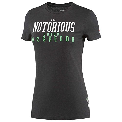 Reebok Conor Nickname tee Camiseta, Mujer, Negro (Negro), XL