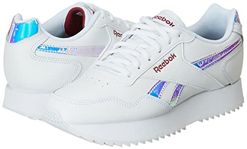 Reebok Royal Glide Ripple Doub, Zapatillas de Running Mujer, FTWR White/Punch Berry/FTWR White, 39 EU