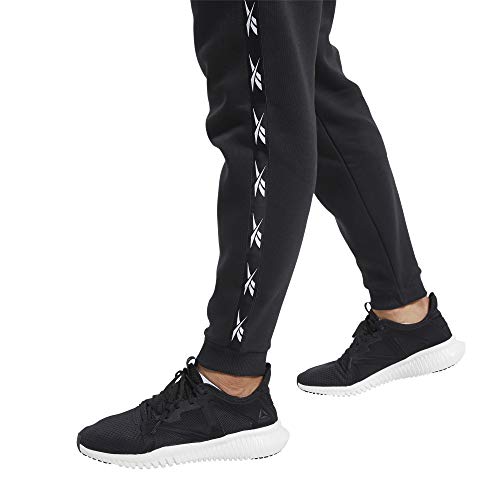 Reebok TE Tape Jogger Pantalón, Hombre, Negro, L