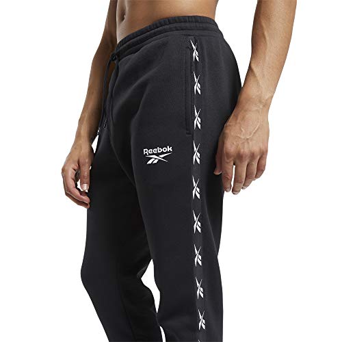 Reebok TE Tape Jogger Pantalón, Hombre, Negro, L