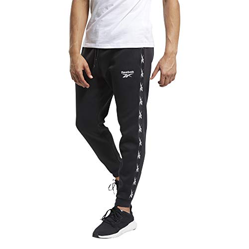 Reebok TE Tape Jogger Pantalón, Hombre, Negro, L