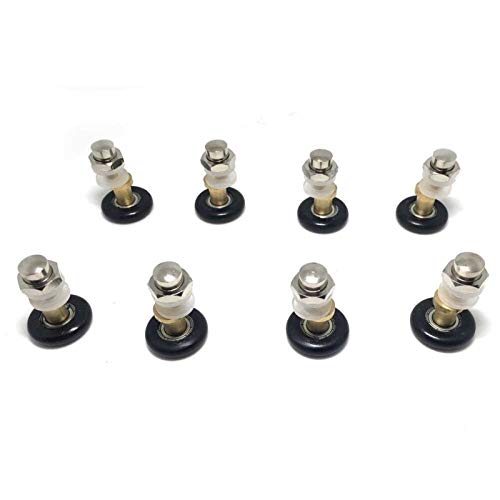 Reemplazo 8pcs 23mm / 25mm en diámetro Ducha excéntrico de la Rueda de Puerta Rodillos Corredores Ruedas de polea Herramienta de Rueda (Color : Black Diameter 22mm)