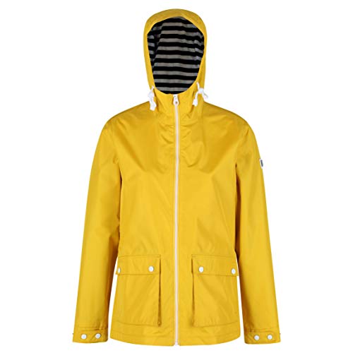 Regatta Chaqueta impermeable con capucha para mujer, Mujer, Chaquetas Impermeable Shell, RWW366 9VH10L, Amarillo azufre, 38