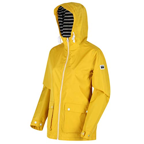 Regatta Chaqueta impermeable con capucha para mujer, Mujer, Chaquetas Impermeable Shell, RWW366 9VH10L, Amarillo azufre, 38