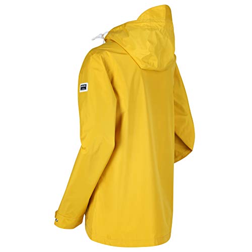 Regatta Chaqueta impermeable con capucha para mujer, Mujer, Chaquetas Impermeable Shell, RWW366 9VH10L, Amarillo azufre, 38