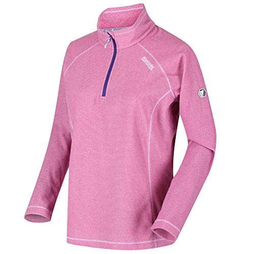 Regatta Montes Forro Polar, Senderismo Activo, con Media Cremallera Fleece, Mujer, Fuchsia(White), 20