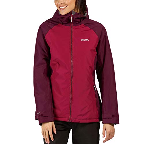 Regatta Voltera Protect Chaqueta calefactable, impermeable, con capucha y costuras selladas Jackets Waterproof Insulated, Mujer, Purple Potion/Prune, 14