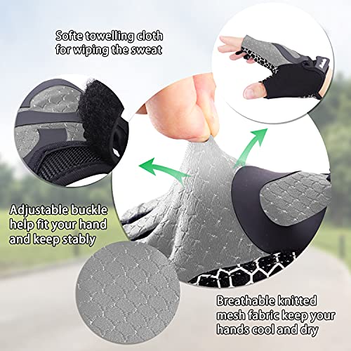 Reinalin Guantes de Ciclismo MTB Guantes de Bicicleta de Carretera de Medio Dedo, Guantes Deportivos para Gimnasio Moto Entrenamiento, Guantes Transpirables Verano para Hombre /Mujer