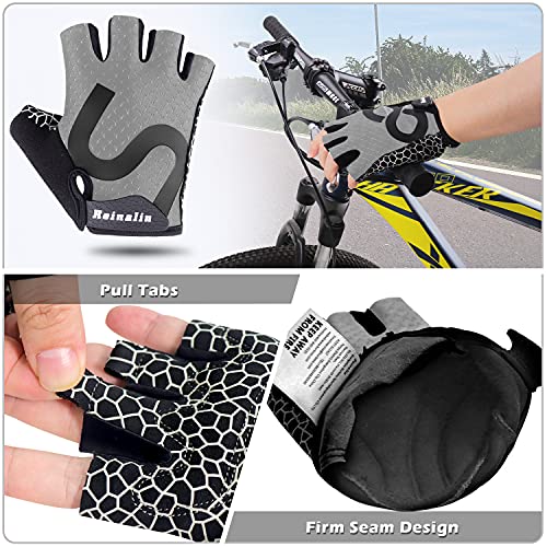 Reinalin Guantes de Ciclismo MTB Guantes de Bicicleta de Carretera de Medio Dedo, Guantes Deportivos para Gimnasio Moto Entrenamiento, Guantes Transpirables Verano para Hombre /Mujer