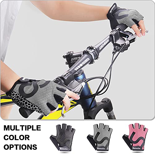 Reinalin Guantes de Ciclismo MTB Guantes de Bicicleta de Carretera de Medio Dedo, Guantes Deportivos para Gimnasio Moto Entrenamiento, Guantes Transpirables Verano para Hombre /Mujer