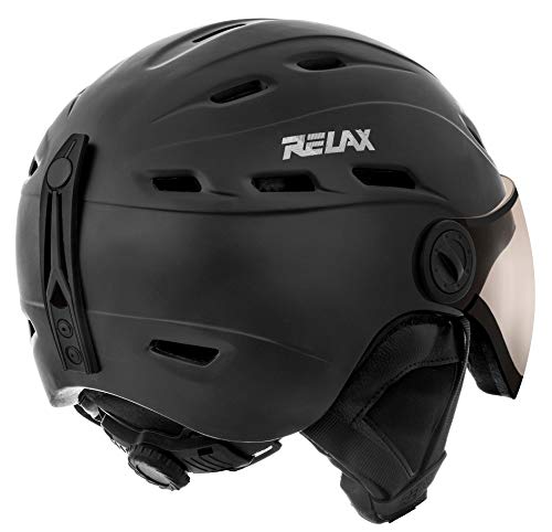 Relax Prevail - Casco de esquí con Visera para Hombre y Mujer, Color Negro, tamaño L (58-60 cm)