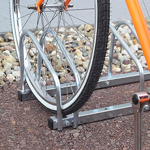 Relaxdays Fahrradständer Für 3 Fahrräder Soporte para 3 Bicicletas (Acero Cromado), Plateado, Talla única