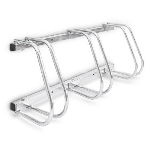 Relaxdays Fahrradständer Für 3 Fahrräder Soporte para 3 Bicicletas (Acero Cromado), Plateado, Talla única