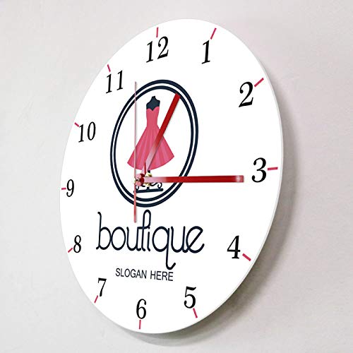 Reloj de Pared Tienda de Vestidos y boutiques Reloj de Pared Personalizado Toggery Lema Personalizado Couture Arte de Pared Decoración de Moda Arte de Belleza Reloj de Pared