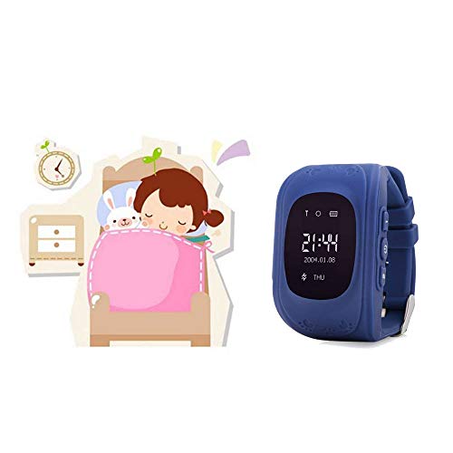 Reloj Inteligente Niño con Tarjeta SIM Reloj Smartwatch Niños Pulsera Actividad Niños GPS Soporte GPS + LBS de Doble Posicionamiento para Evitar que Los Niños Pierdan. (Azul oscuro)