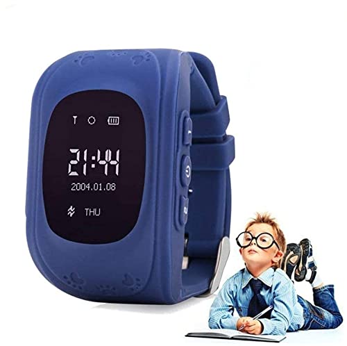 Reloj Inteligente Niño con Tarjeta SIM Reloj Smartwatch Niños Pulsera Actividad Niños GPS Soporte GPS + LBS de Doble Posicionamiento para Evitar que Los Niños Pierdan. (Azul oscuro)