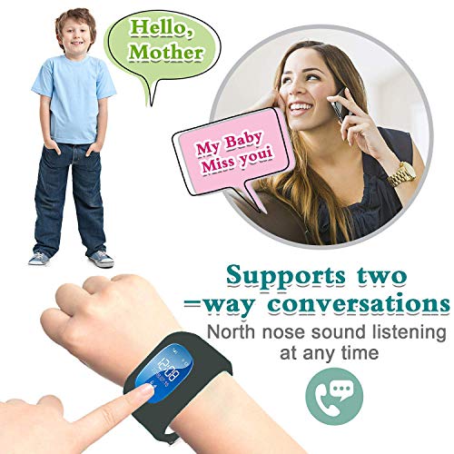 Reloj Inteligente Niño con Tarjeta SIM Reloj Smartwatch Niños Pulsera Actividad Niños GPS Soporte GPS + LBS de Doble Posicionamiento para Evitar que Los Niños Pierdan. (Azul oscuro)