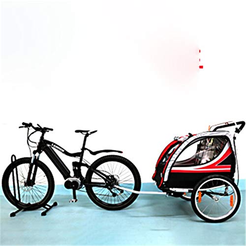 Remolque para Niños Asiento plegable doble remolque detrás de remolques for bicicleta se convierte en basculador del cochecito Con Toldo 2-en-1 y ruedas de 20 pulgadas Los niños del basculador Cocheci