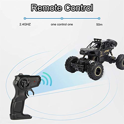 Remote Control Cars Terrain RC Car 1:16 4WD RC Cars 28cm 2.4Ghz Wireless Control High Driving Speed Off-Road Climing Electric Remote Control Off Road Monster Truck Toys for Children (Black 2 Batter