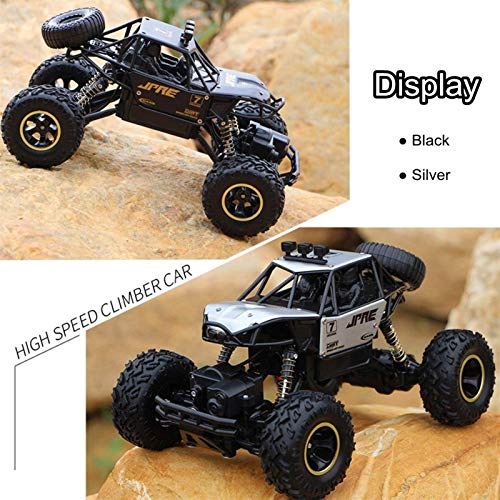 Remote Control Cars Terrain RC Car 1:16 4WD RC Cars 28cm 2.4Ghz Wireless Control High Driving Speed Off-Road Climing Electric Remote Control Off Road Monster Truck Toys for Children (Black 2 Batter