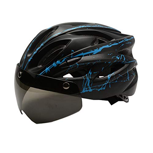 RENNICOCO Casco de Bicicleta, Casco de Ciclismo Estándar de Seguridad Ajustable Casco de Escalada de Bicicleta Casco de Bicicleta Casco de Ciclismo de Bicicleta con Gafas