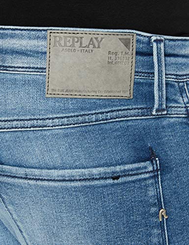 REPLAY Anbass Jeans, Mezclilla Azul, 33W / 32L para Hombre