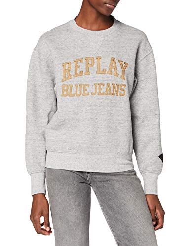 REPLAY W3550a.000.22664 Sudadera, M15 Gris Melange, M para Mujer