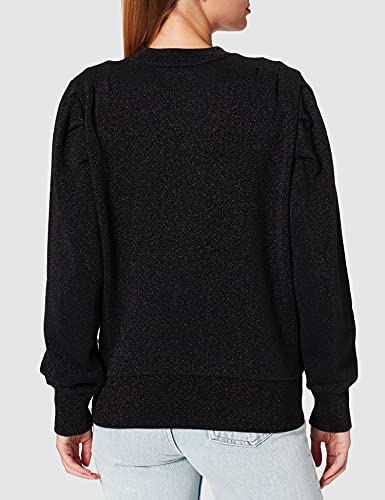 REPLAY W3609 Sudadera, 040 Black Lurex, M para Mujer