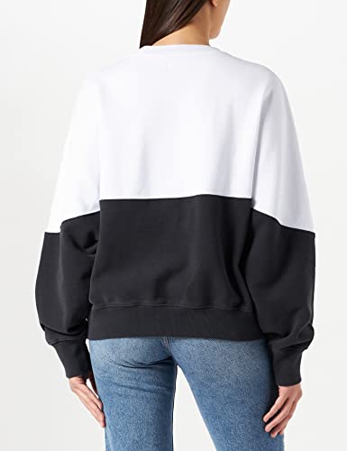 REPLAY W3612 .000.22890CS Sudadera, 010 White/Black, XL para Mujer